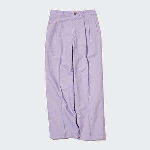 Linen Blend Tucked Wide Pants